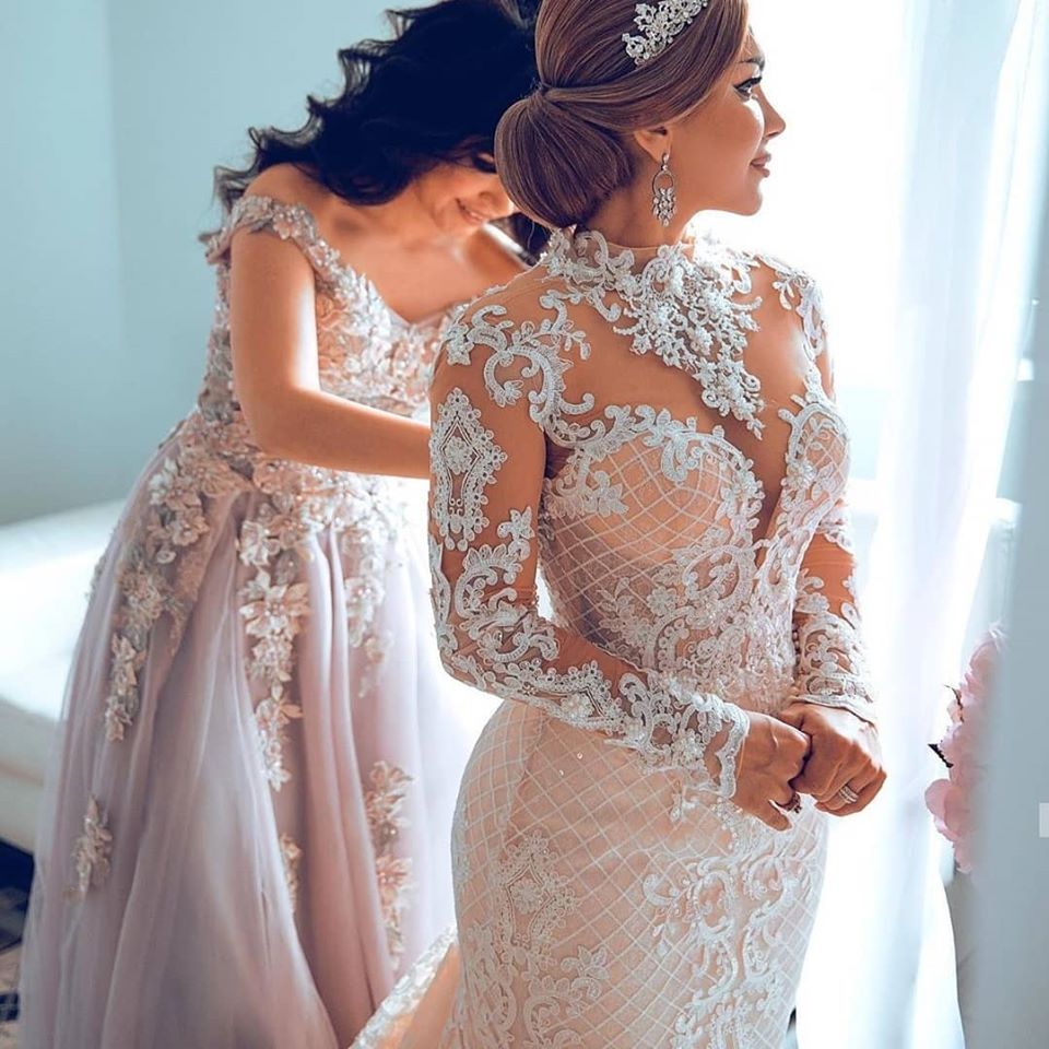 Wunderschönes Sweetheart Spitze Tüll Meerjungfrau Frühling Sommer Brautkleid
