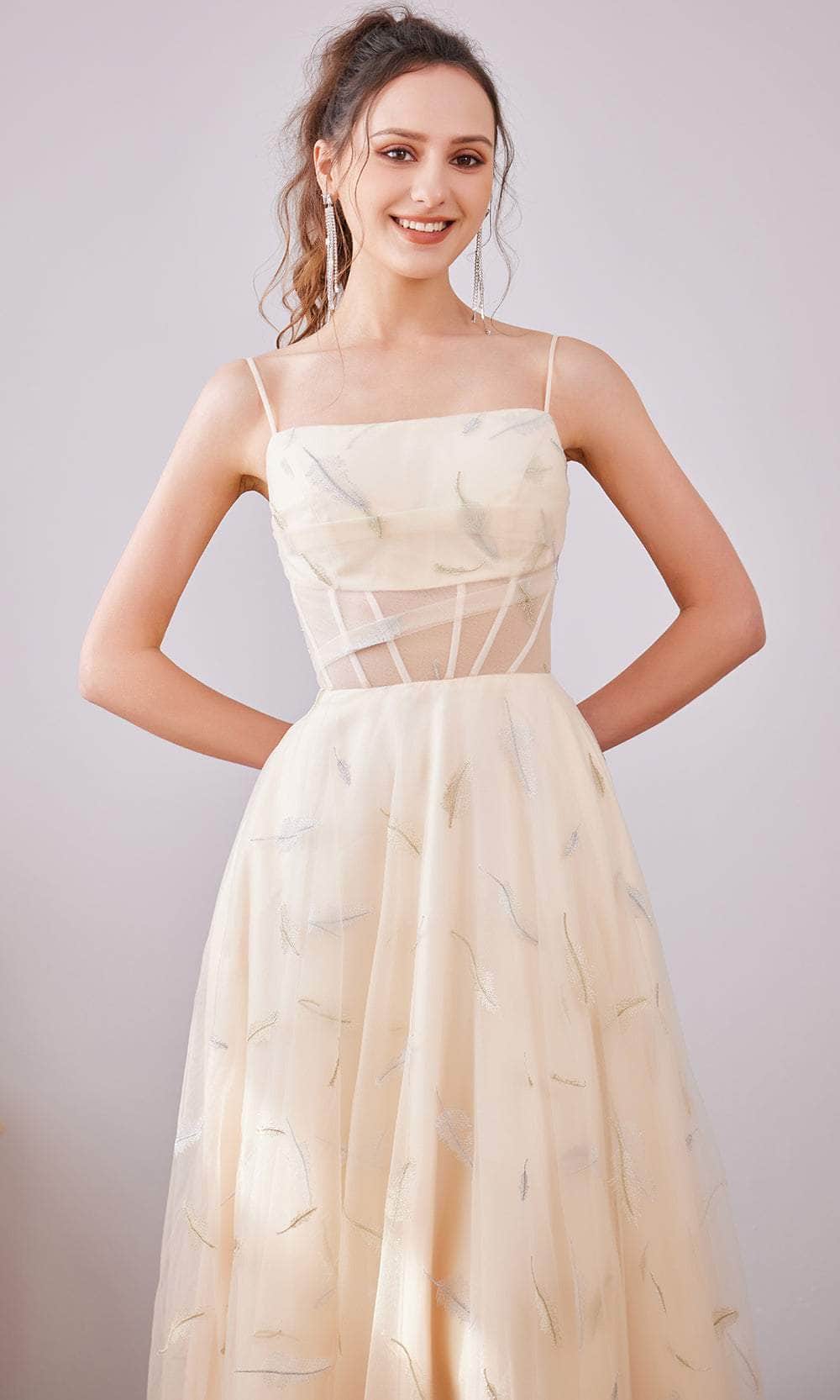 Straight Across A-Line Long Dress