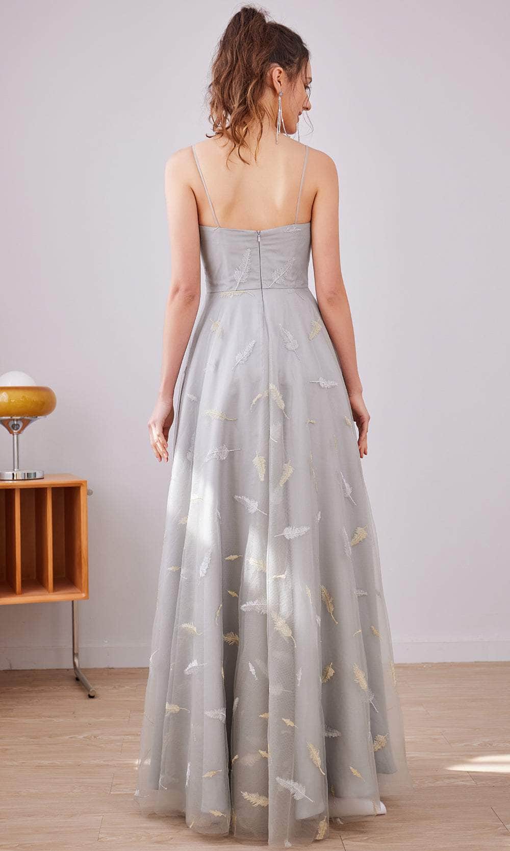 Straight Across A-Line Long Dress