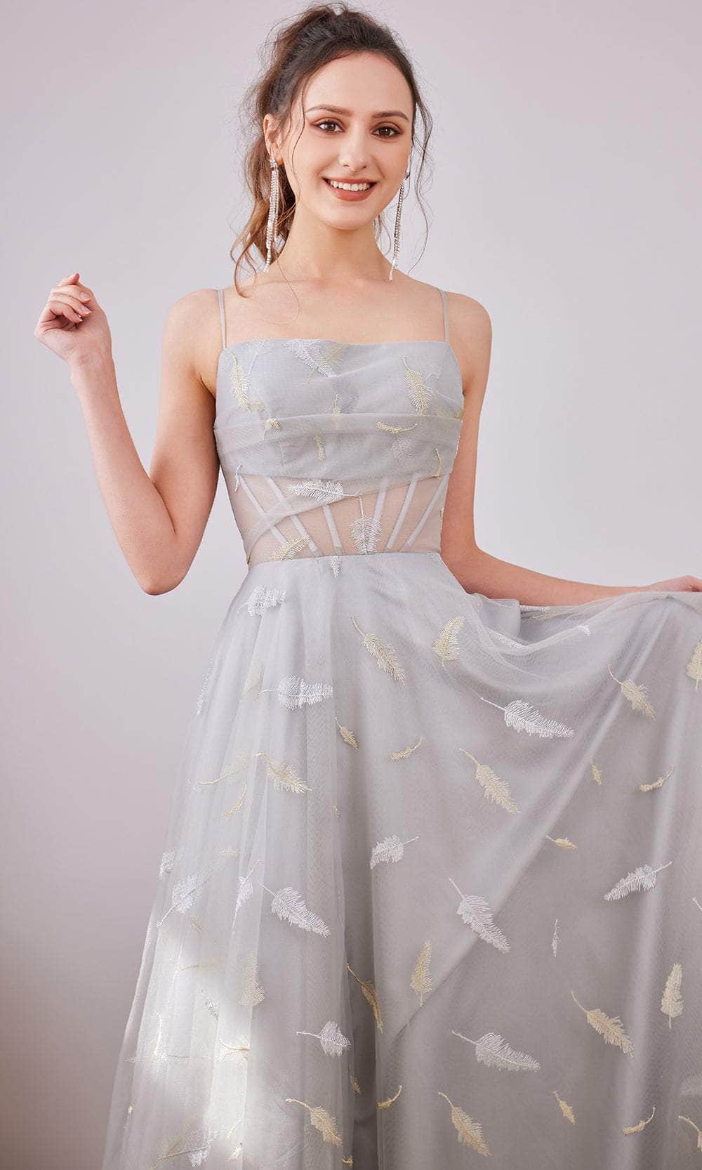 Straight Across A-Line Long Dress