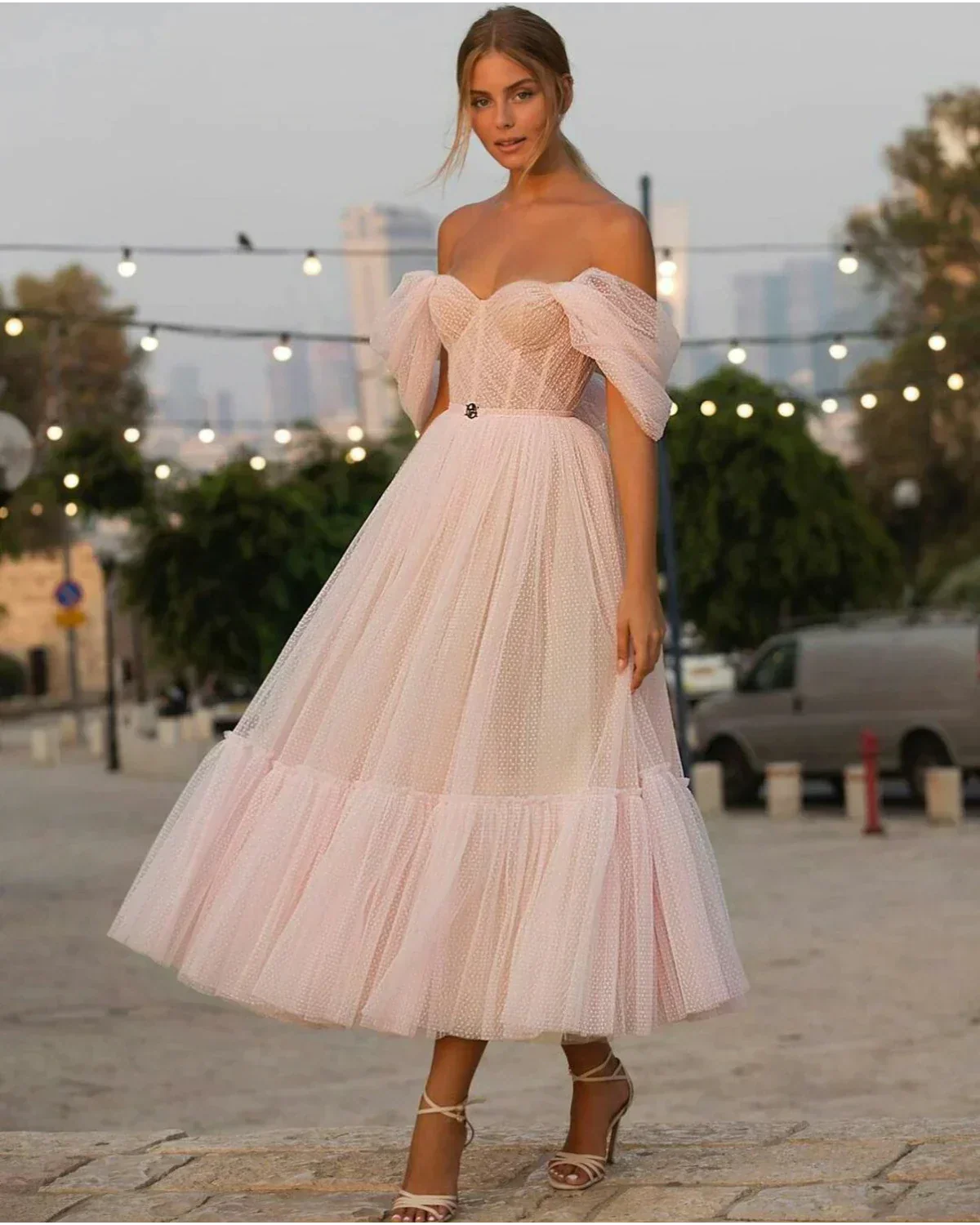 Nova | A-Linie Tüll Sweetheart Tee-Länge Homecoming Kleid