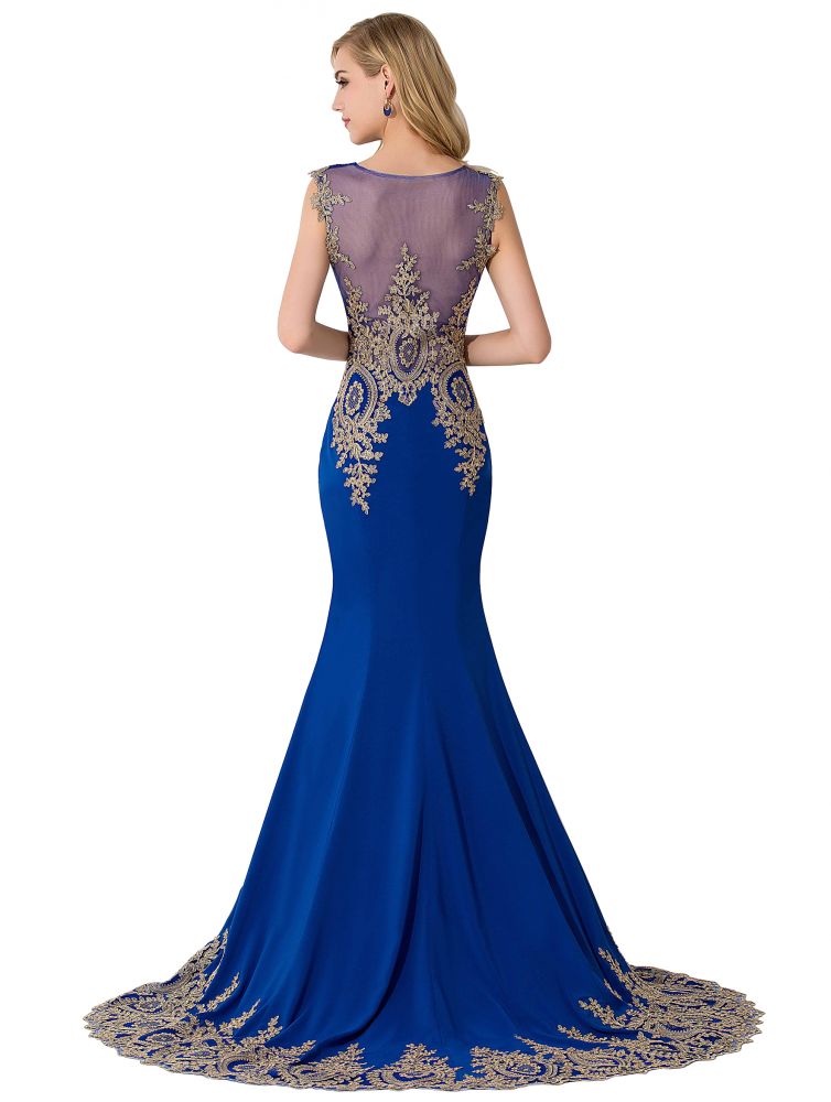 Meerjungfrau Applikationen Hofschleppe Chiffon Abendkleid