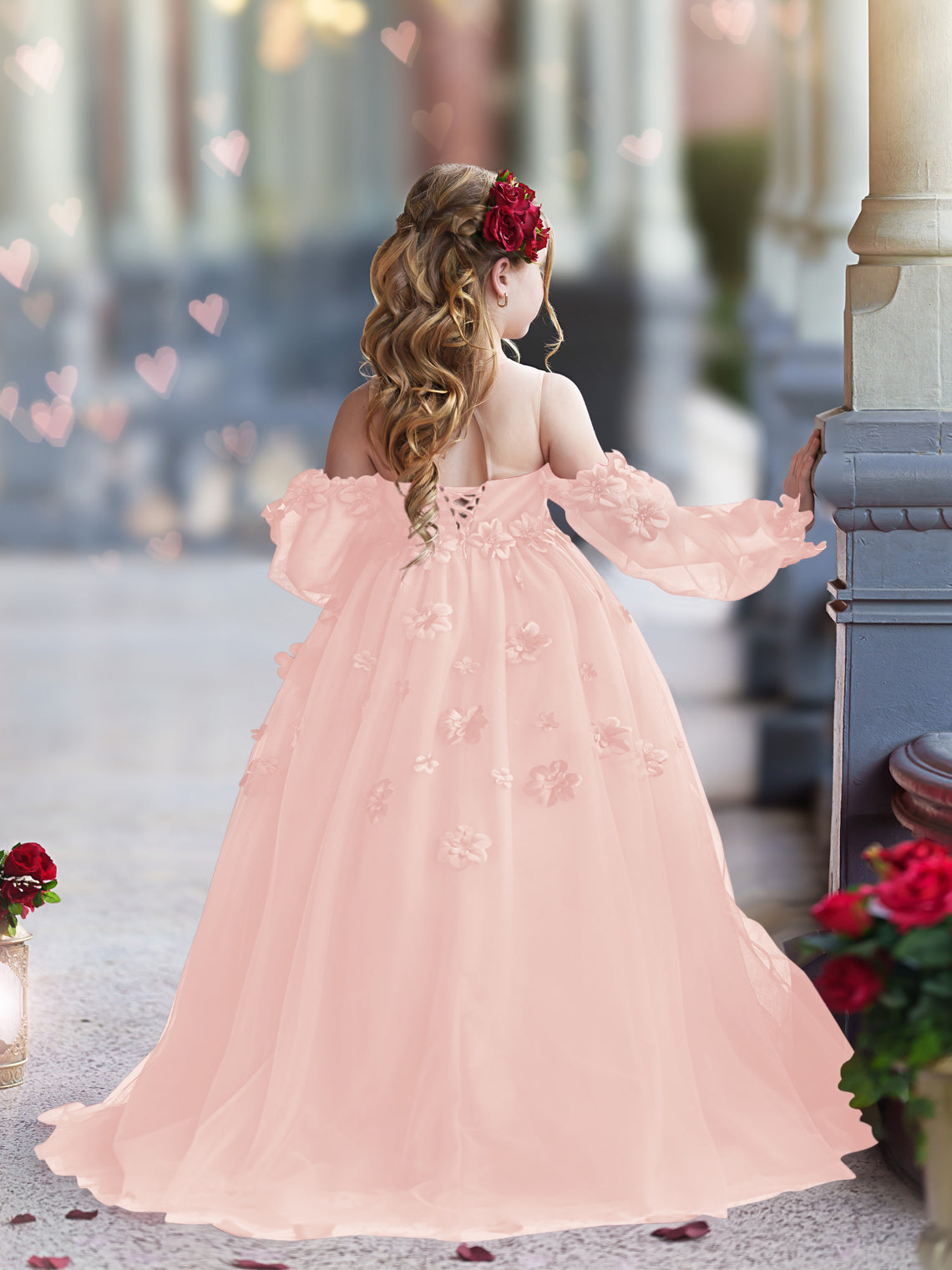 3D Flower Princess Ball Gown Flower Girl Dresses
