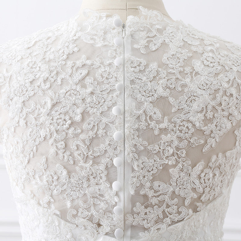 Princess V-Neck Tulle New Arrival Wedding Dress With Lace