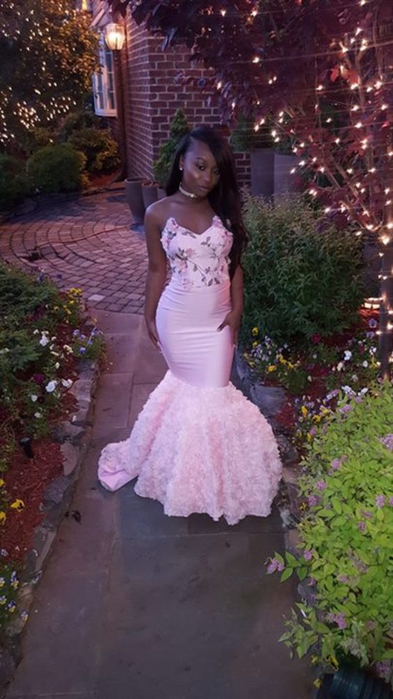 Edle Rosa Meerjungfrau Abendkleid, Charmantes Rosa Abendkleid Y940