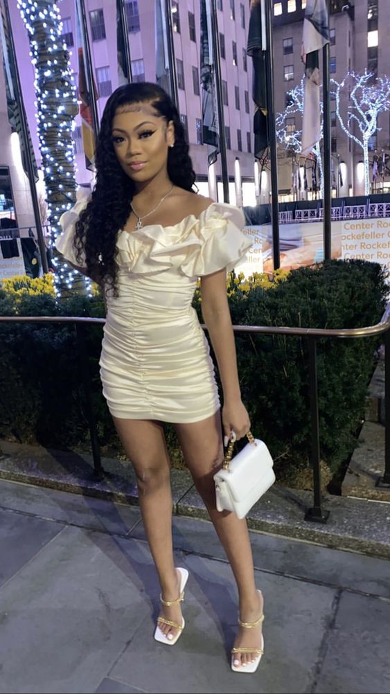 Outfit zum 19. Geburtstag, kurzes Homecoming-Kleid mit Falten, Y650