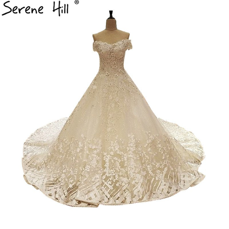 Vestidos de novia de tul sexy con hombros descubiertos, blancos, sin mangas, con lentejuelas de diamantes
