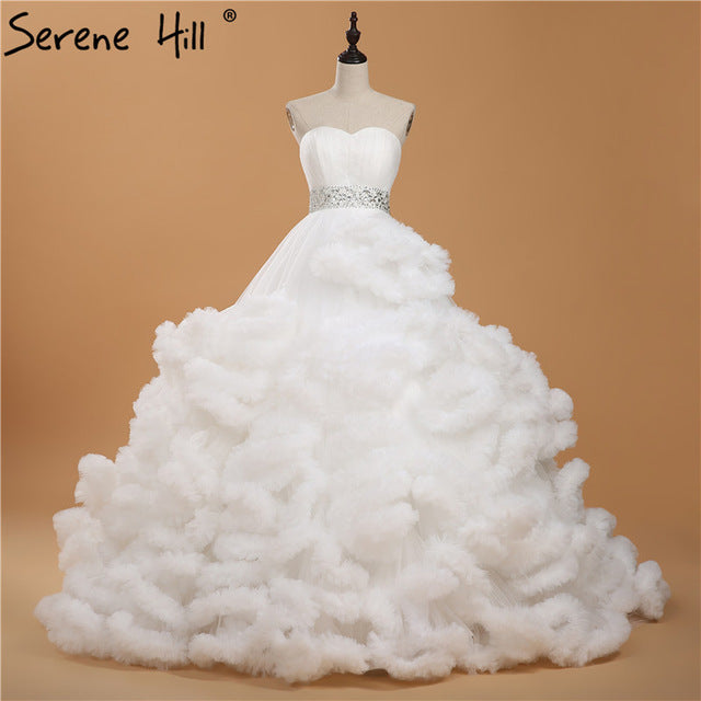 Vestido de novia para embarazadas con nubes esponjosas y cristales color burdeos HA2004