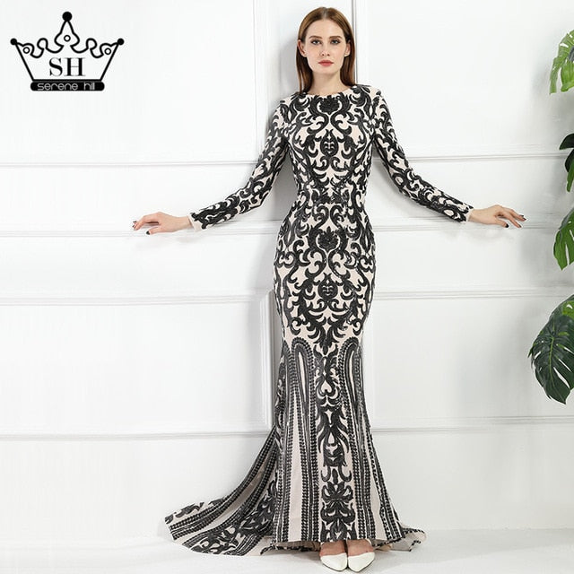 Sale Long Sleeve Muslim Mermaid Evening Dress Evening Gowns LA6196