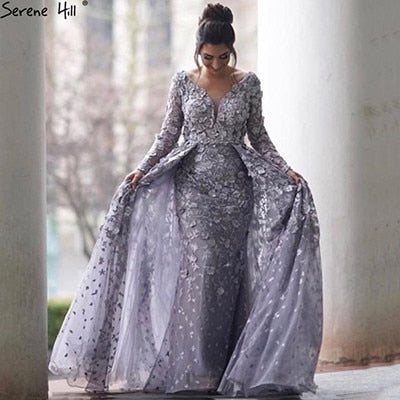 On Sale no return no refundSale Long Sleeves Mermaid With Cap Evening Dresses LA6521