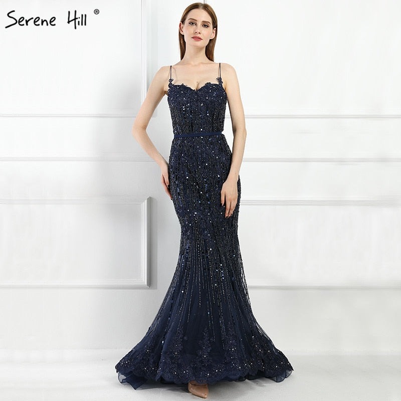 En oferta, sin devolución ni reembolso, vestido de noche elegante de encaje de sirena para fiesta de noche LA6105