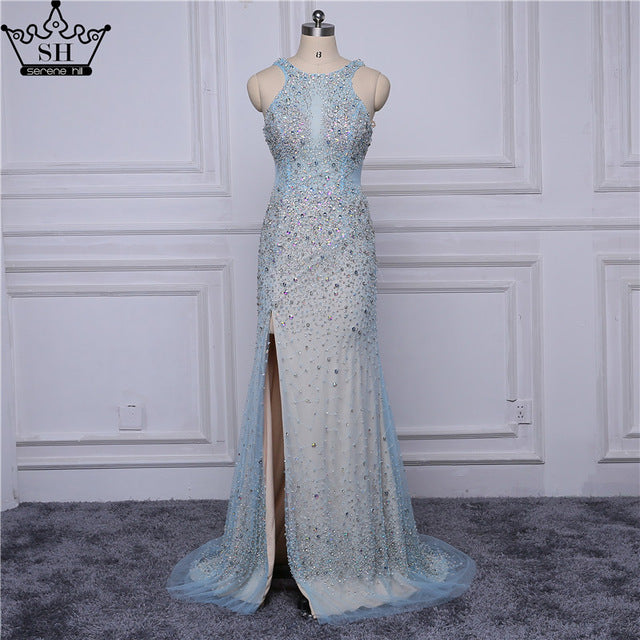 En oferta, sin devolución ni reembolso. Vestidos de noche de sirena con lentejuelas y cuentas. Vestidos de noche elegantes LA6195.