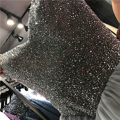 Luxus Perlen Burgund Kristall Puffy Ballkleid Prinzessin Brautkleider