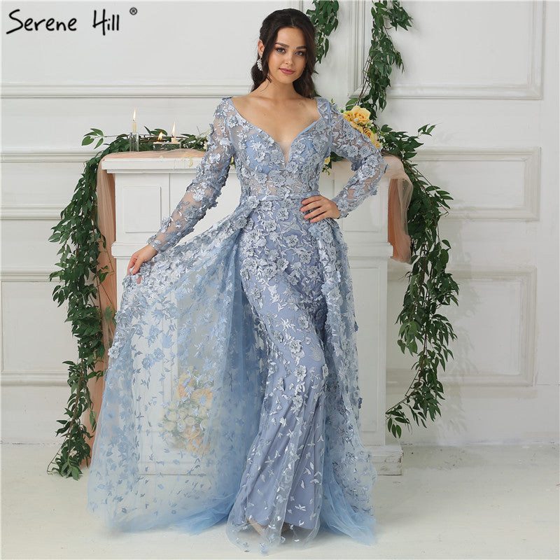 On Sale no return no refundSale Long Sleeves Mermaid With Cap Evening Dresses LA6521