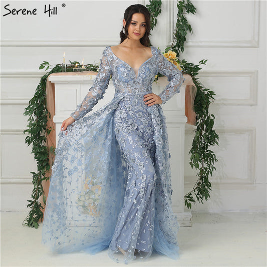 En oferta, sin devolución ni reembolso. Oferta de vestidos de noche de sirena con mangas largas y gorra LA6521