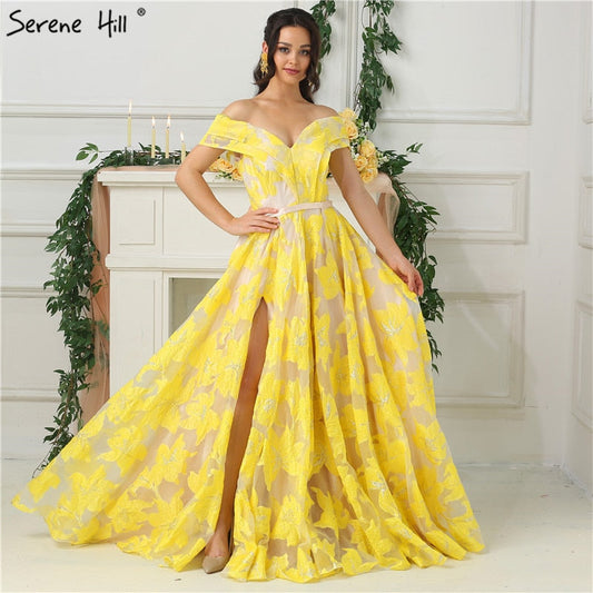 En oferta, sin devolución ni reembolso. Oferta, vestidos de noche con hombros descubiertos, sin mangas, flores, vestidos de noche sexys LA6597