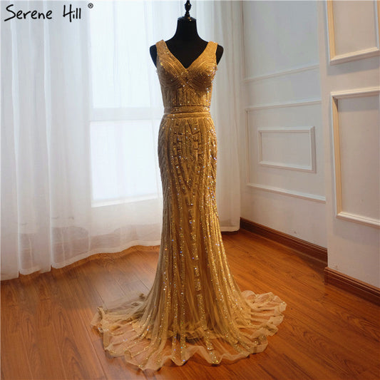 On Sale no return no refund Sale Deep-V Sexy Mermaid Tulle Evening Dresses LA6511