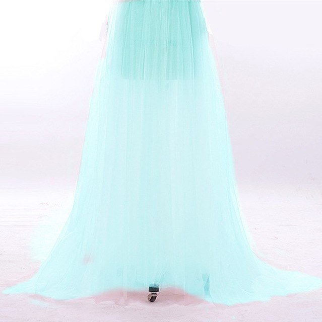 En oferta Sin devolución Sin reembolso Venta Vestido formal Manga larga Transparente Azul Vestidos de noche Talla personalizada Talla grande HA2098