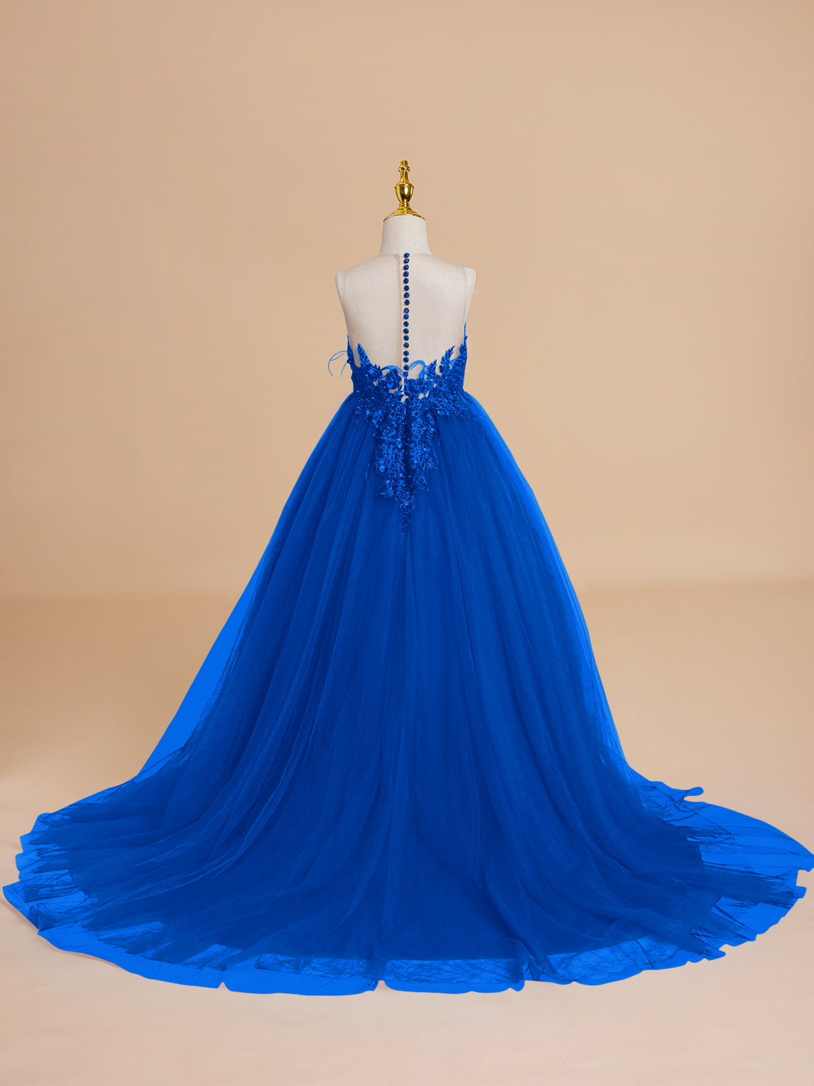 Ball-Gown/Princess Tulle Sweep Train Flower Girl Dress