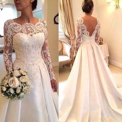 Sexy A-Linie Brautkleider mit Ärmeln Spitze