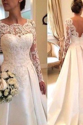 Sexy A-Linie Brautkleider mit Ärmeln Spitze