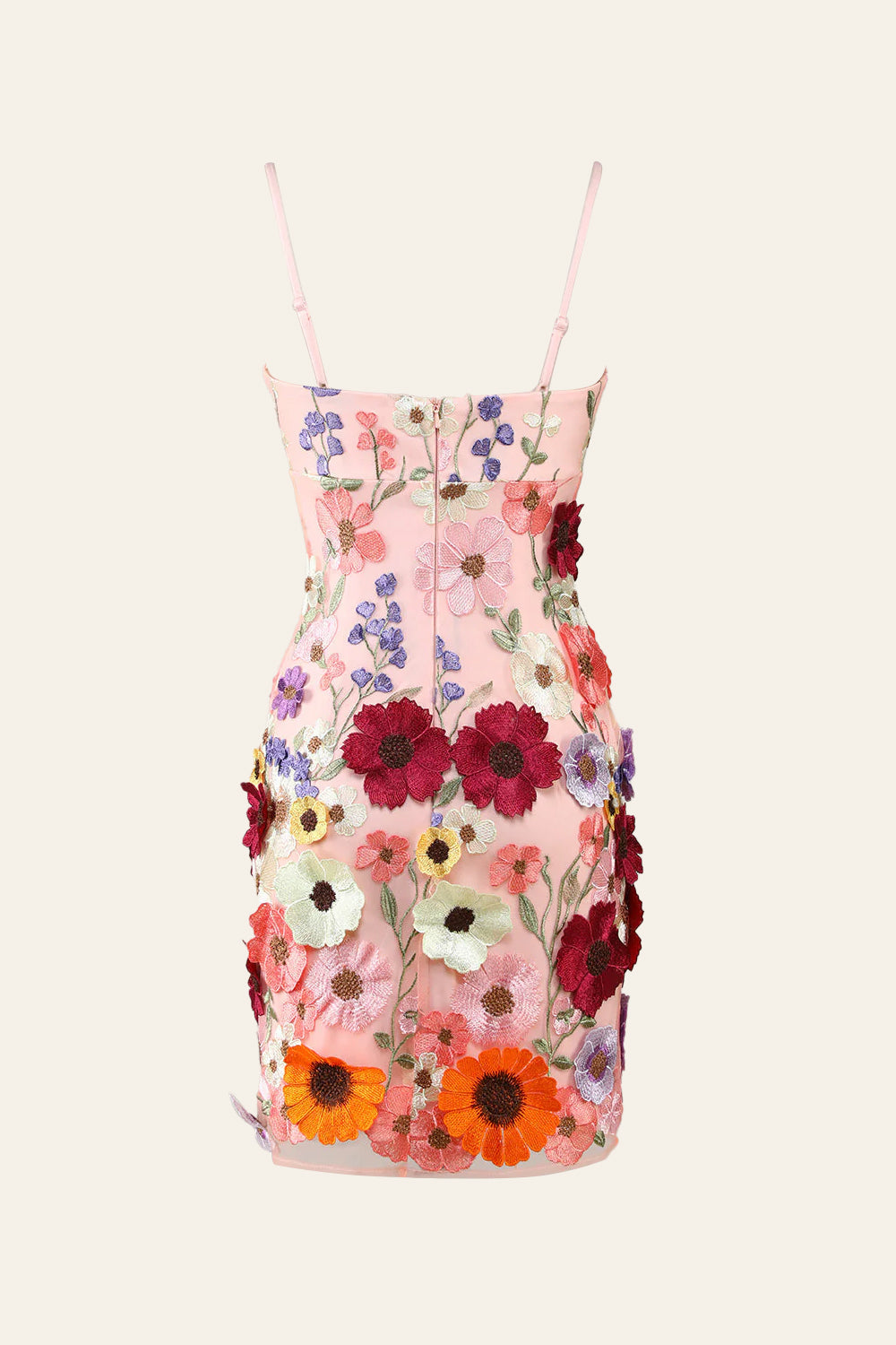 Nyssa | Vestido de fiesta con tirantes finos y flores 3D