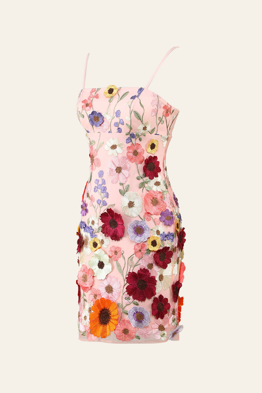 Nyssa | Vestido de fiesta con tirantes finos y flores 3D