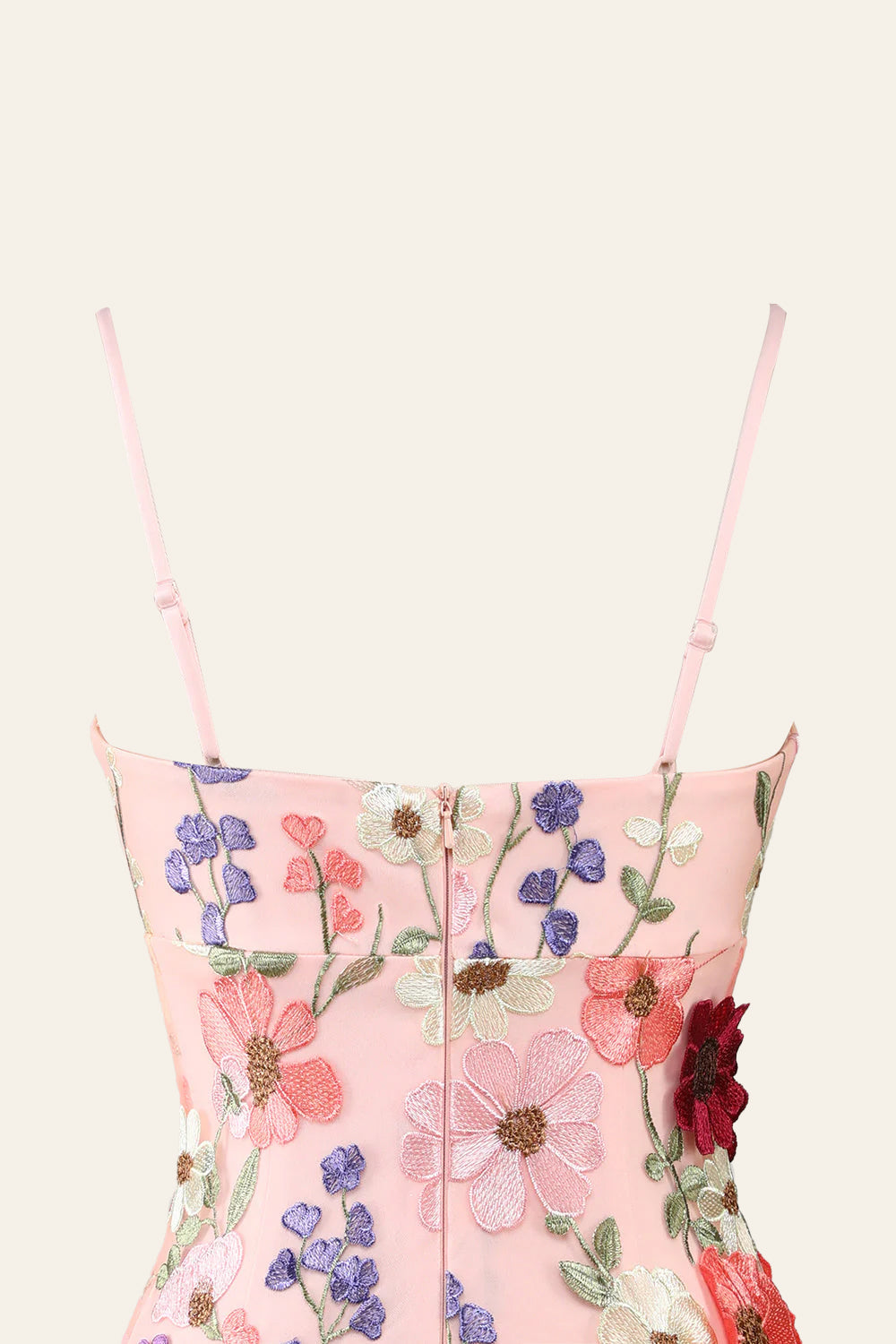 Nyssa | Vestido de fiesta con tirantes finos y flores 3D
