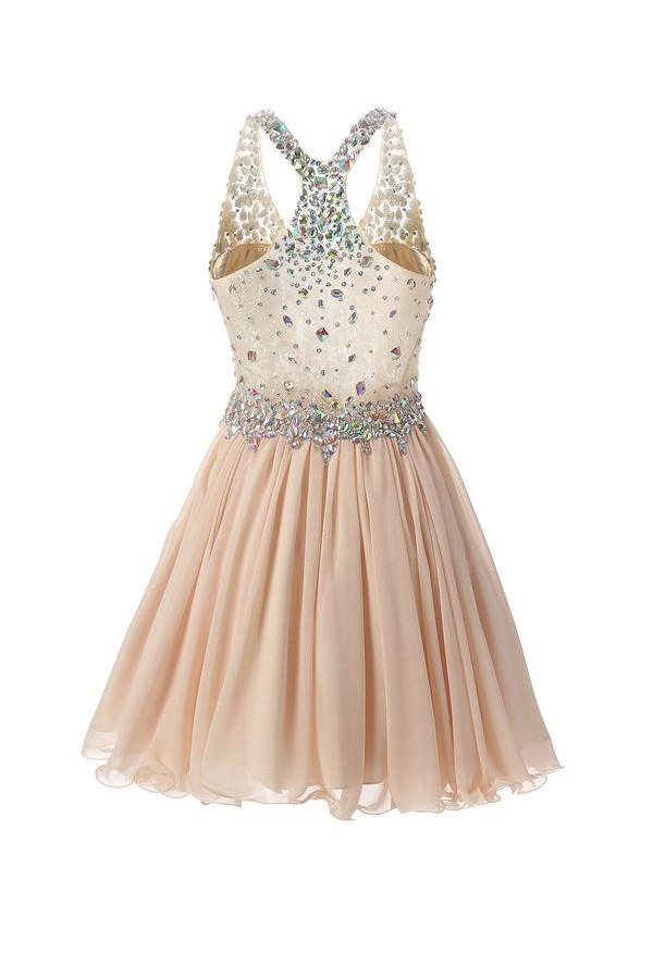 Short/Mini Halter A Line/Princess Homecoming Dresses Beaded PG038