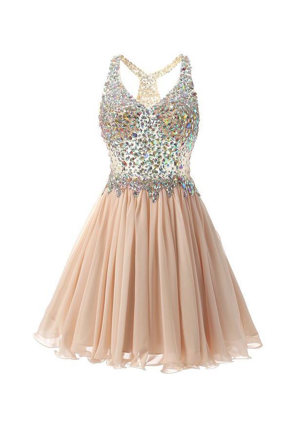 Short/Mini Halter A Line/Princess Homecoming Dresses Beaded PG038