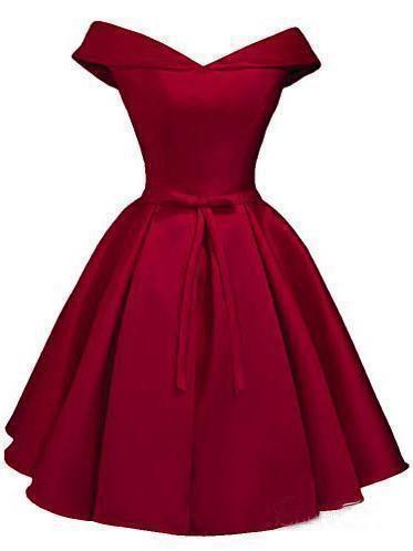 Einfaches schulterfreies Homecoming-Kleid in Blush aus Satin, Abschlusskleid PD288