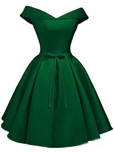 Einfaches schulterfreies Homecoming-Kleid in Blush aus Satin, Abschlusskleid PD288