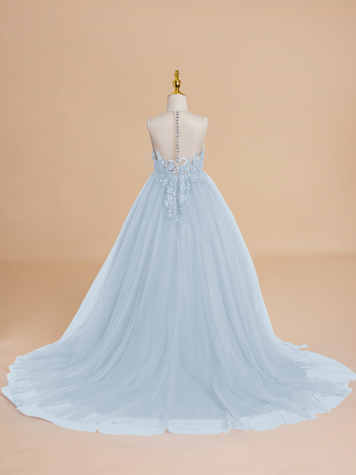 Ball-Gown/Princess Tulle Sweep Train Flower Girl Dress