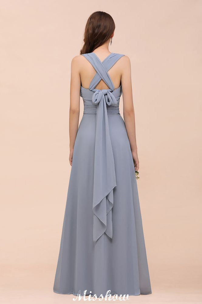 Ärmelloses A-Linien-Brautjungfernkleid, bodenlanges Abendkleid