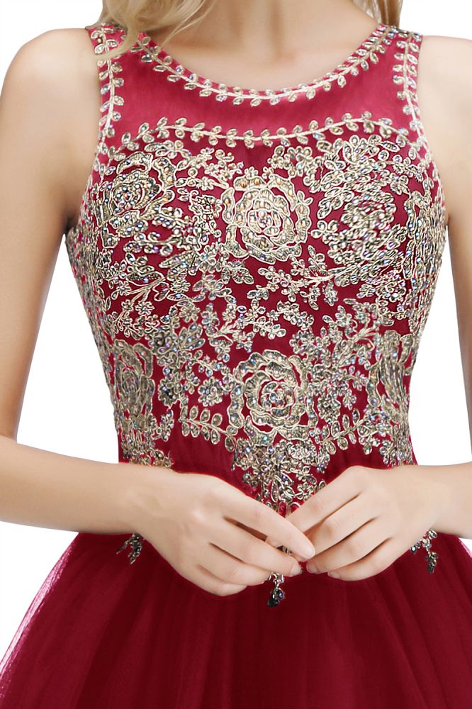 Ärmelloses Aline-Cocktailpartykleid mit funkelnden Perlen