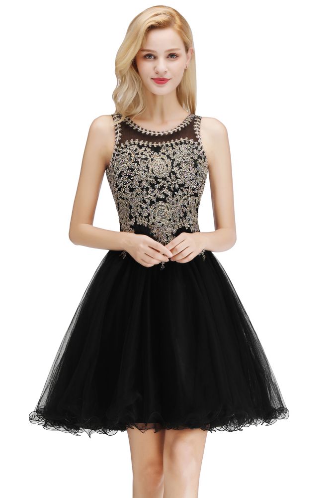 Ärmelloses Aline-Cocktailpartykleid mit funkelnden Perlen
