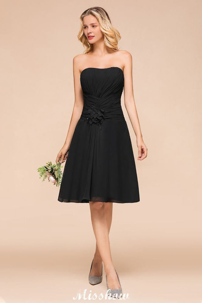 Sleeveless Black Tie Affair Special Occasion Dress Mini Bridesmaid Dress