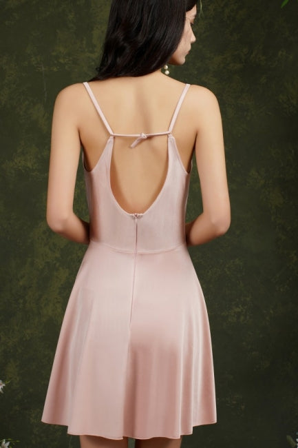 Spaghetti Straps Sleeveless A-Line Satin Short Prom Dresses
