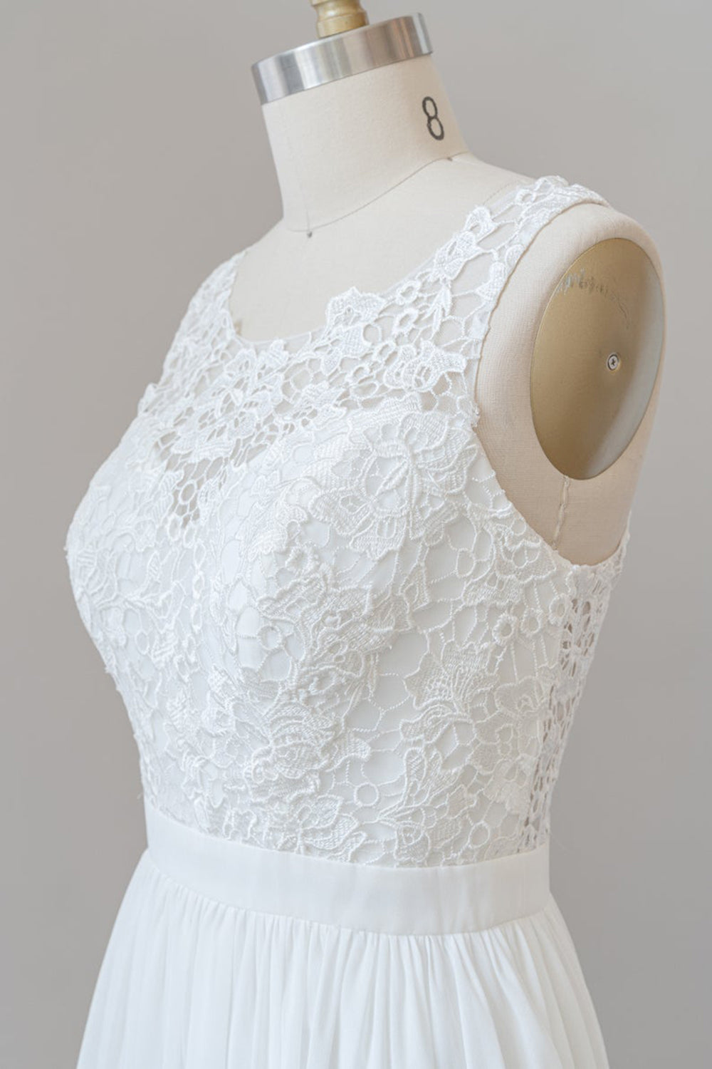 Träger Spitze A-Linie Boho Brautkleid