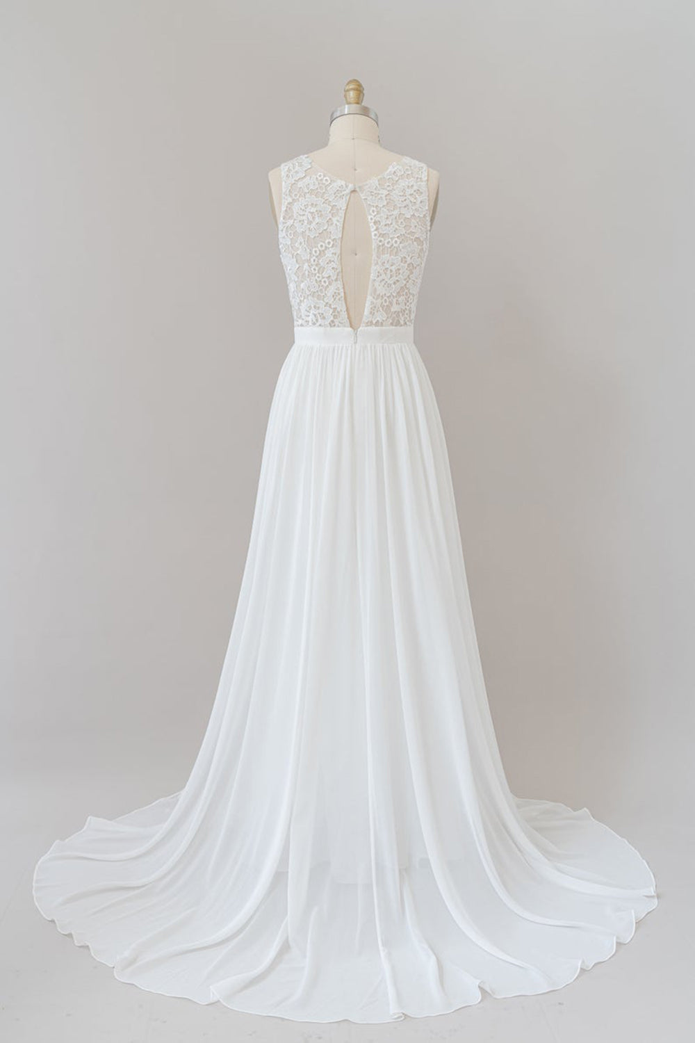 Träger Spitze A-Linie Boho Brautkleid