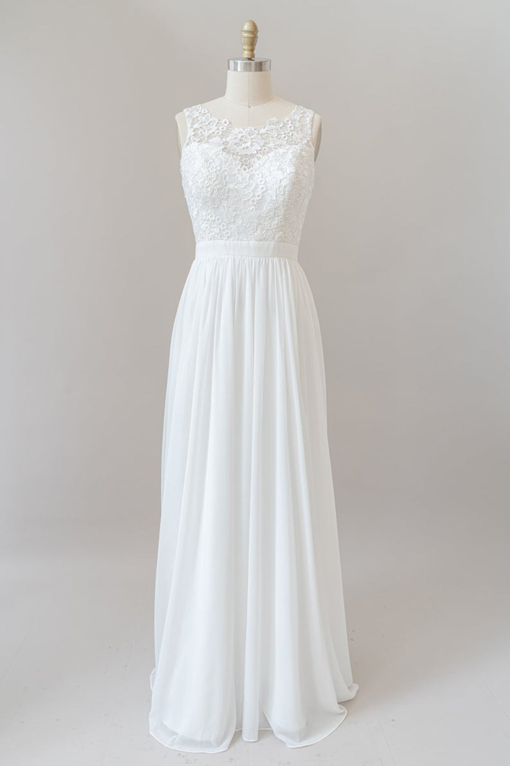 Träger Spitze A-Linie Boho Brautkleid