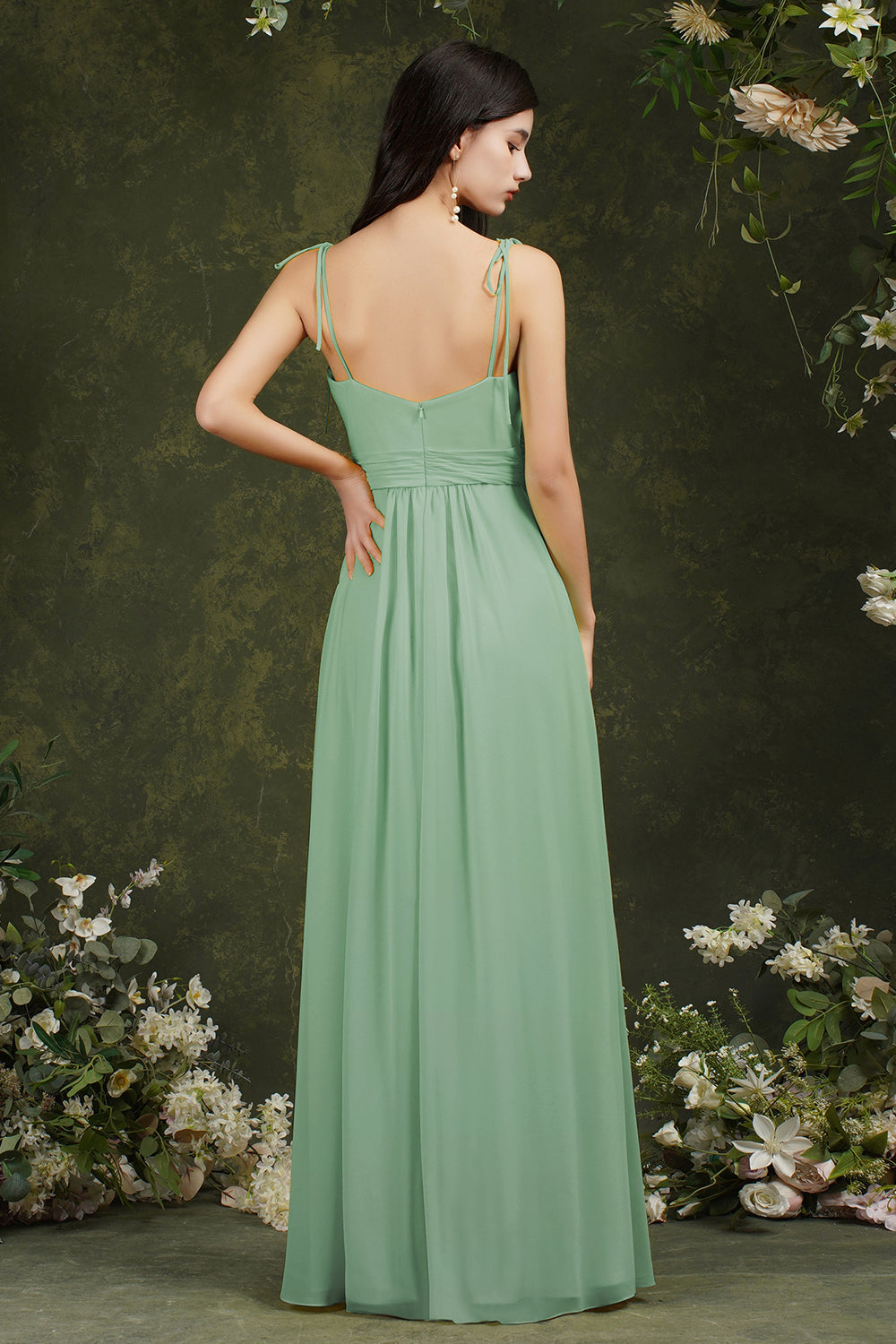 Tulle Spaghetti strapes Aline Split Front Prom dress