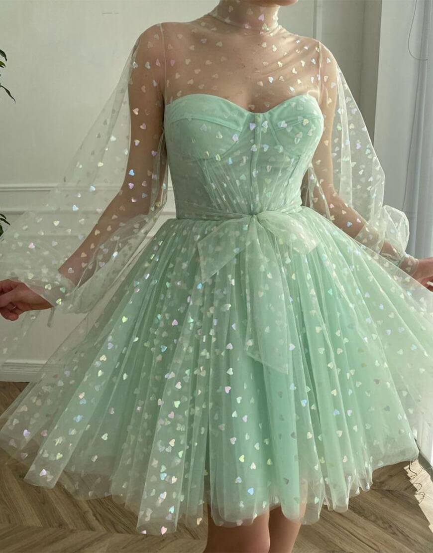 Gemma | Vestido de fiesta con corsé en forma de A y mangas