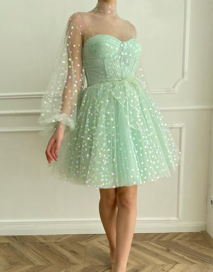 Gemma | Vestido de fiesta con corsé en forma de A y mangas