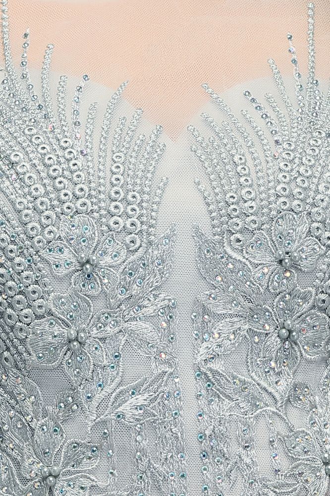 Two-piece Floor Length Appliqued Chiffon Prom Dresses