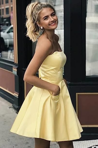 Sweetheart Neckline Homecoming Dresses with Pockets SYH76