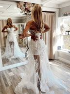 Rowyn | A-Linien-Ballkleid aus trägerlosem Tüll und Spitze