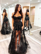Rowyn | A-Linien-Ballkleid aus trägerlosem Tüll und Spitze
