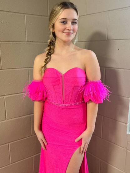 Mermaid Strapless Tight Long Prom Dress With Slit