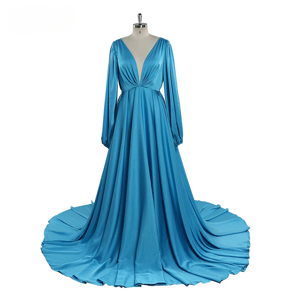 Full Sleeves Maternity Dresses Long Beach Photography Dresses Baby Shower Dress for Pregnant Woman Sunnderly Plus Size SY220528